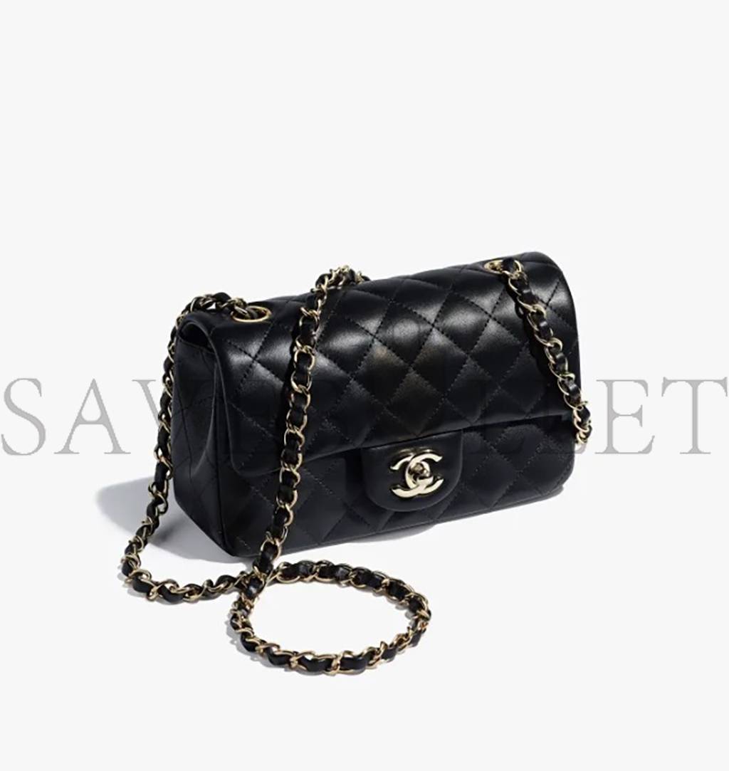 Ch*el mini flap bag gold hardware a69900 y04059 94305 (20*12*6cm)